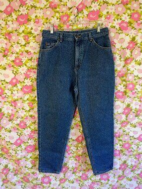 Vintage Lee Jeans Women’s 14 High Rise Tapered Mom Jeans Blue Denim